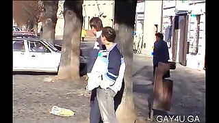 Threesome gay orgy
